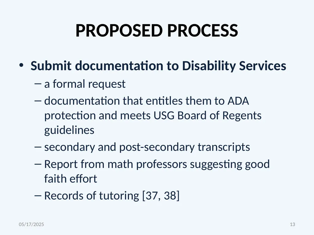 CORE MATH COURSE SUBSTITUTION POLICY PROPOSAL WILL - slide 13 of 21