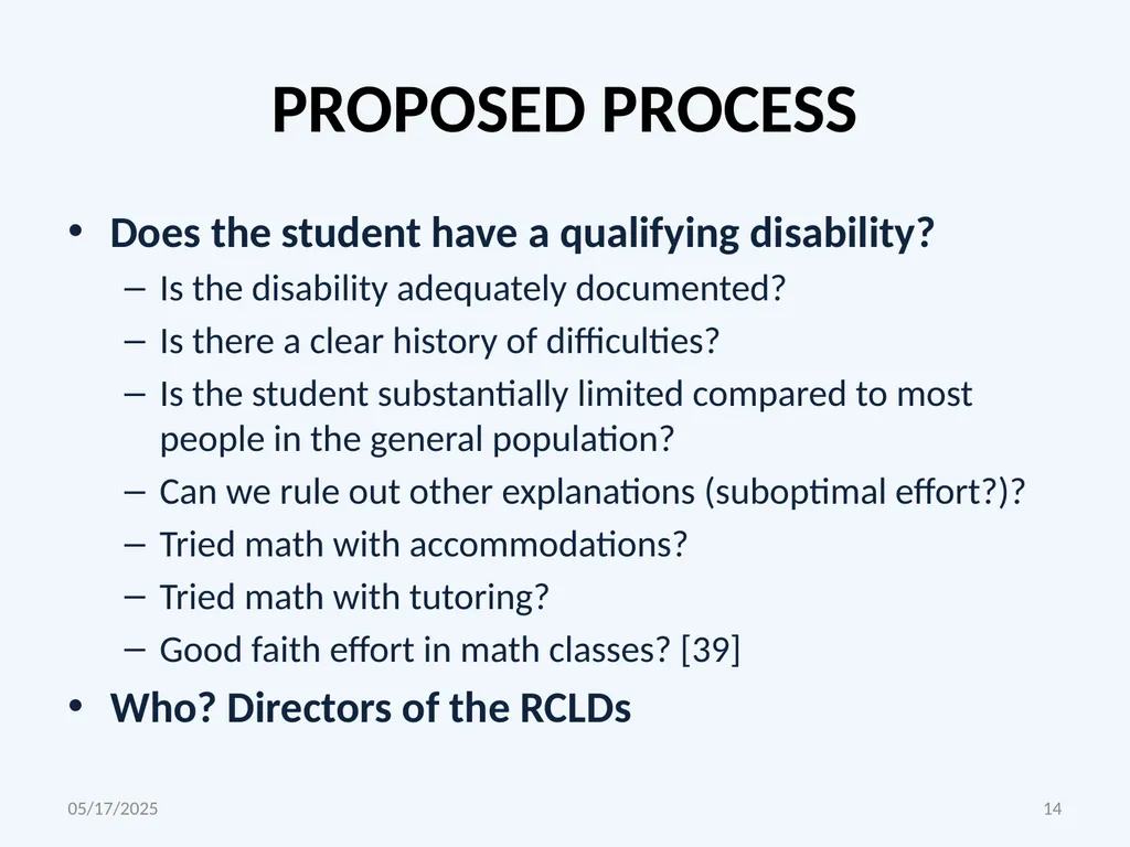 CORE MATH COURSE SUBSTITUTION POLICY PROPOSAL WILL - slide 14 of 21