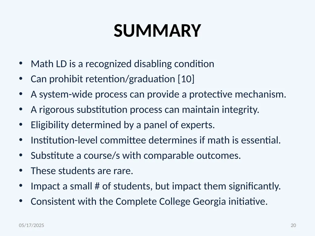 CORE MATH COURSE SUBSTITUTION POLICY PROPOSAL WILL - slide 20 of 21