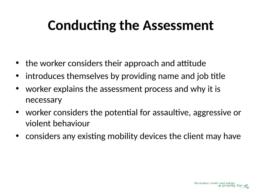 Client Mobility Risk Assessment SASWH acknowledges - slide 5 of 31