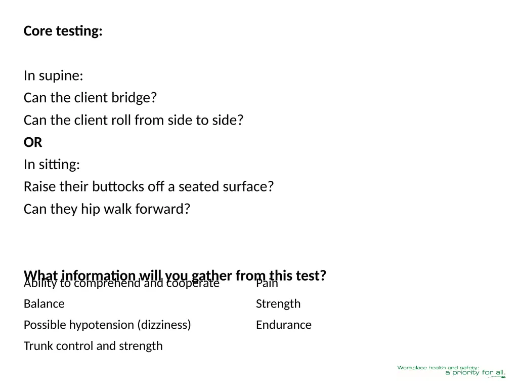 Client Mobility Risk Assessment SASWH acknowledges - slide 25 of 31