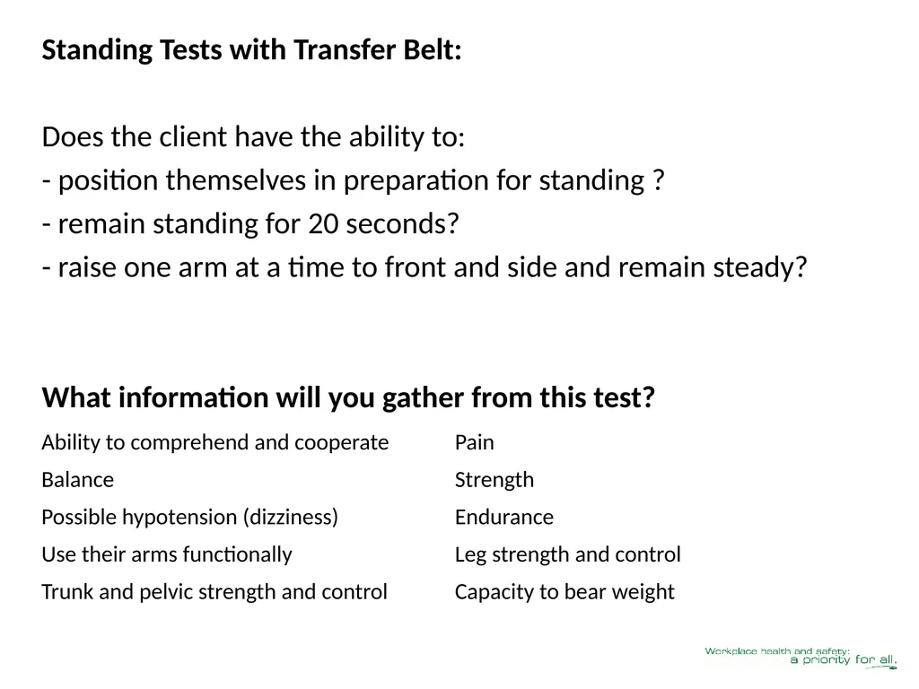 Client Mobility Risk Assessment SASWH acknowledges - slide 27 of 31