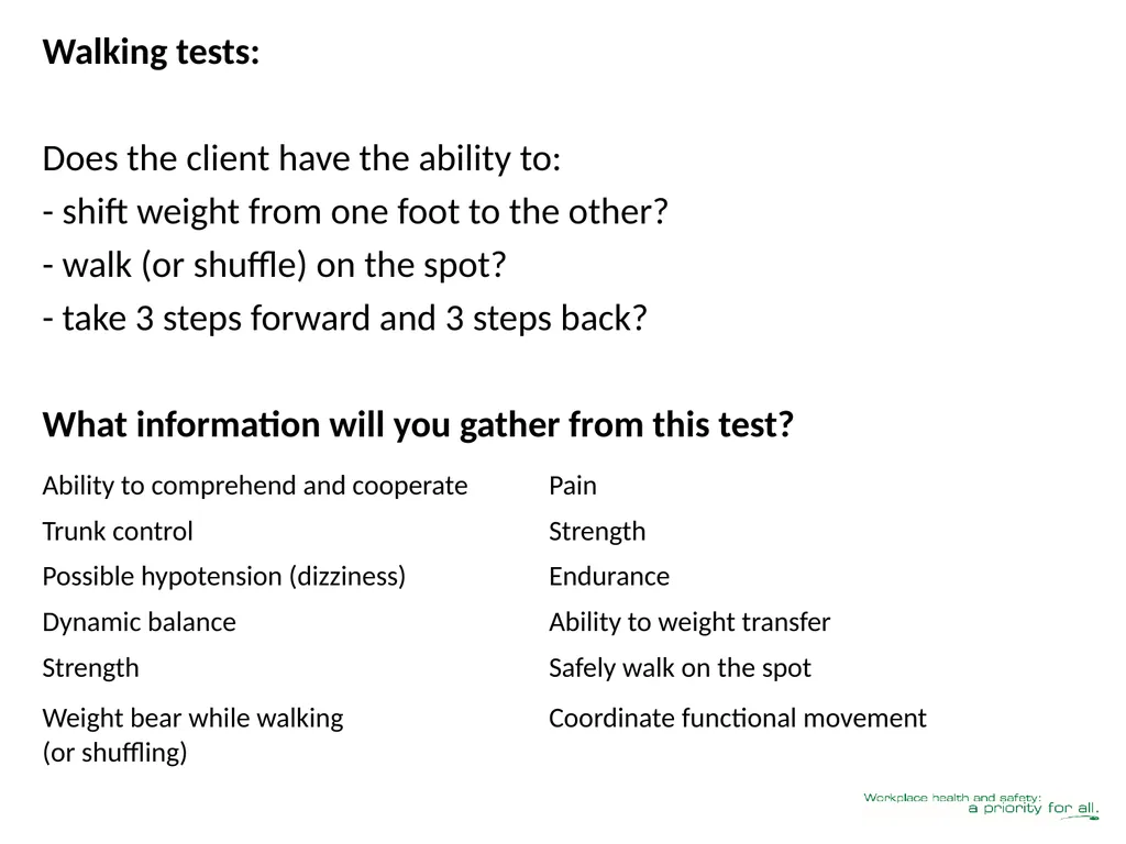 Client Mobility Risk Assessment SASWH acknowledges - slide 28 of 31