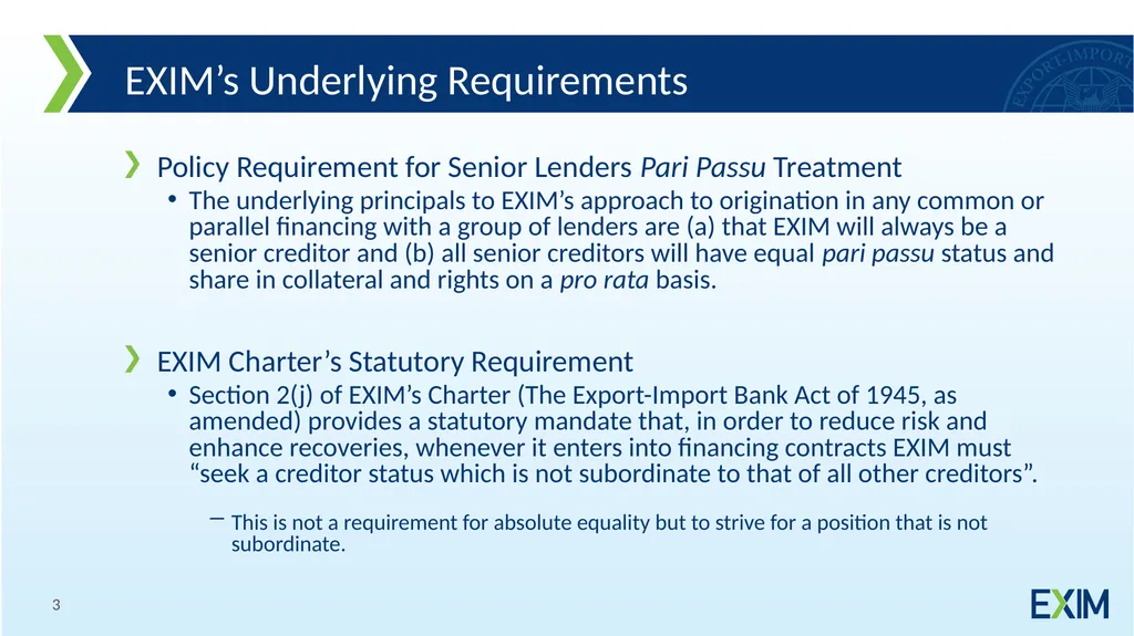 EXIM Approach to Multilateral Agency Preferred - slide 3 of 7