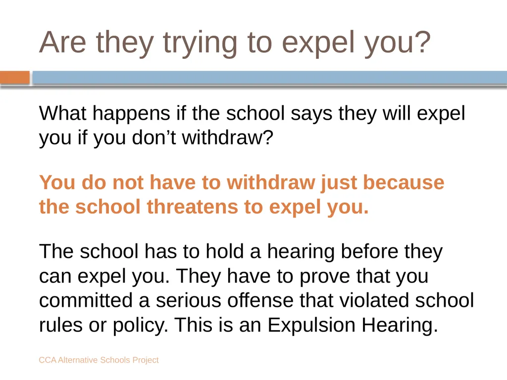 Is your school trying to force you to leave? - slide 6 of 18
