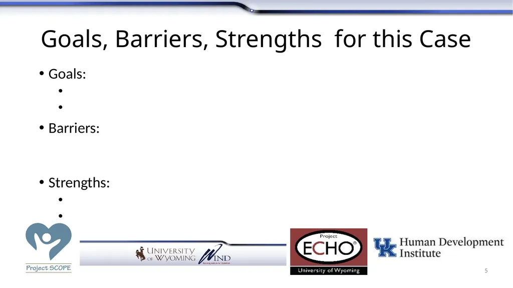 Instructions for Case Study Presenters Thank you - slide 5 of 7