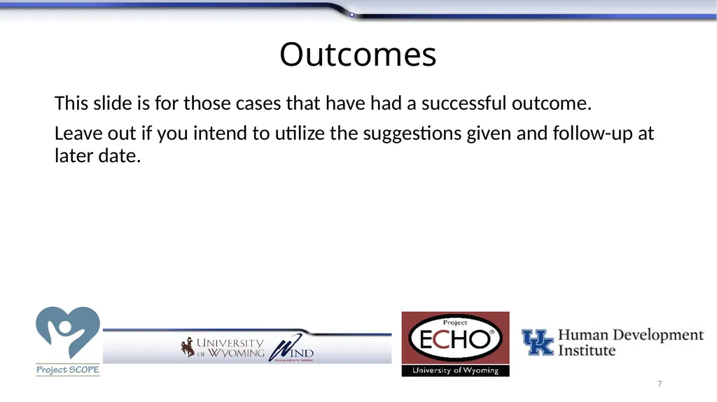 Instructions for Case Study Presenters Thank you - slide 7 of 7