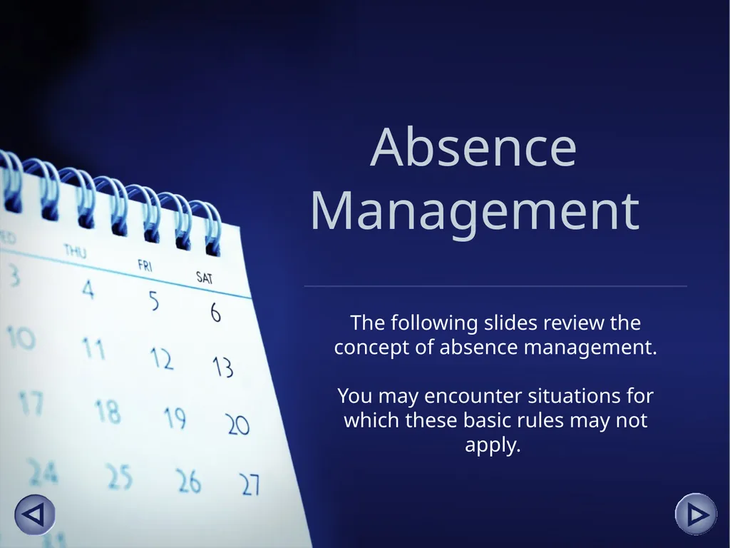Absence Management for Supervisors An online - slide 13 of 38