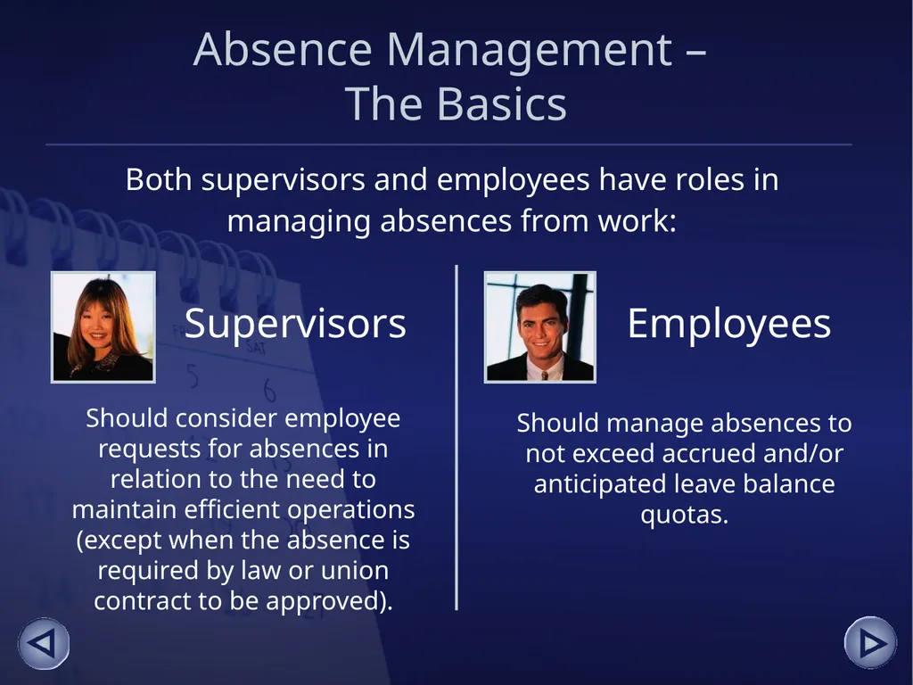 Absence Management for Supervisors An online - slide 14 of 38