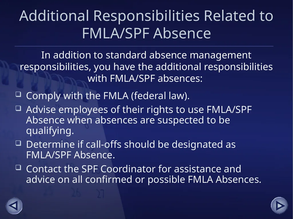 Absence Management for Supervisors An online - slide 33 of 38