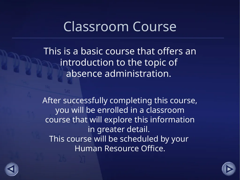 Absence Management for Supervisors An online - slide 3 of 38