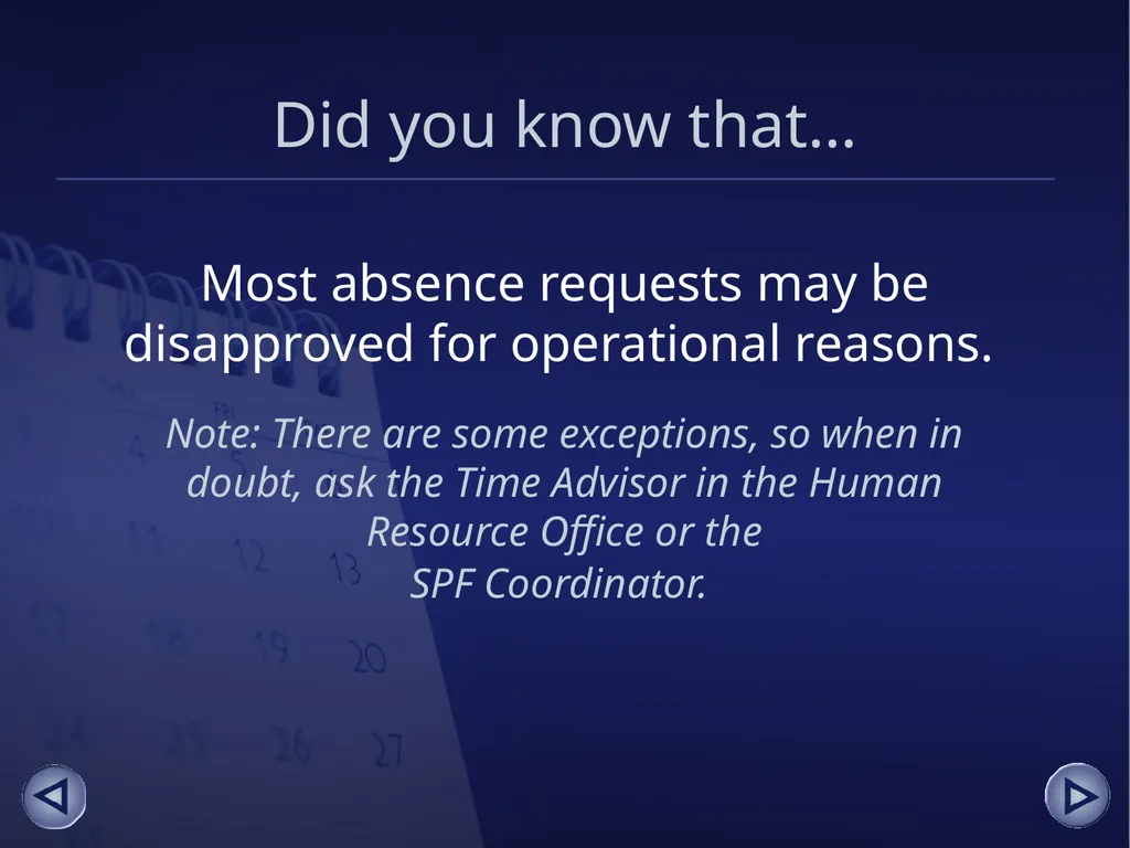 Absence Management for Supervisors An online - slide 21 of 38