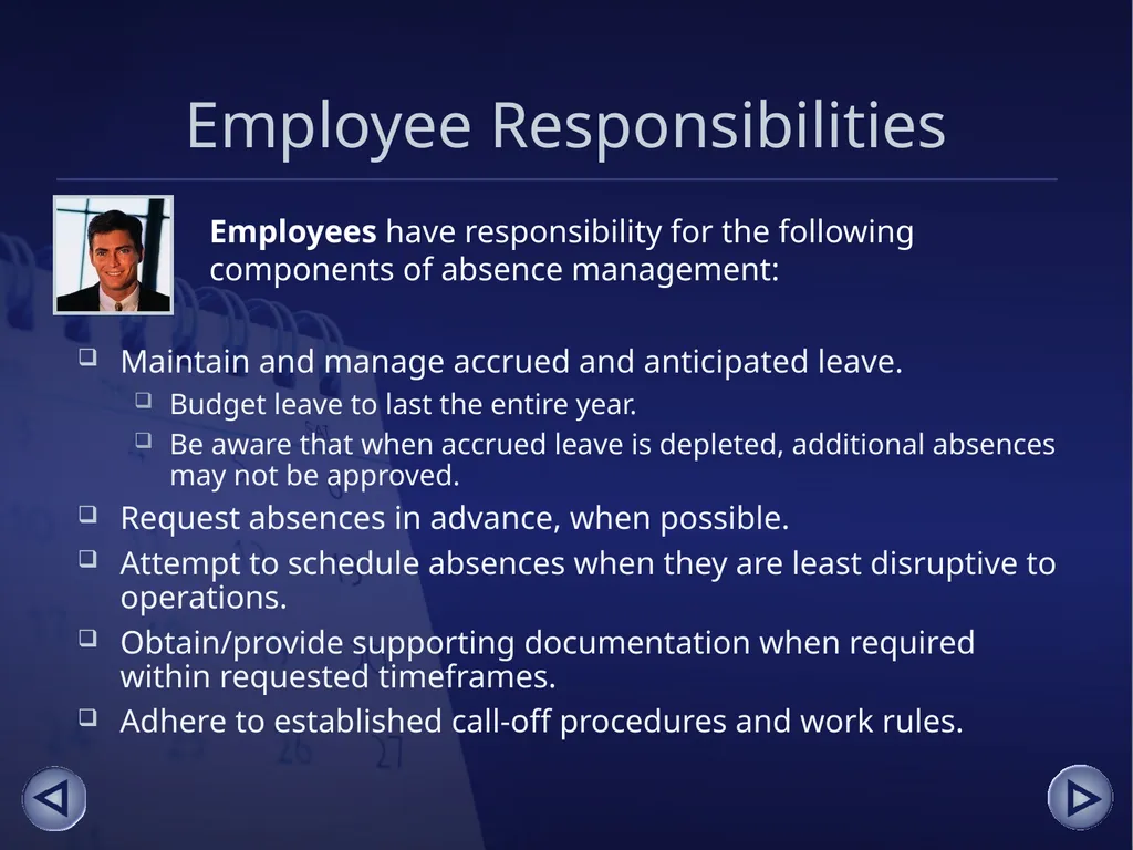 Absence Management for Supervisors An online - slide 6 of 38