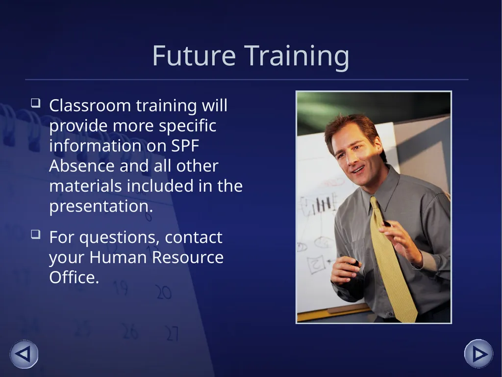 Absence Management for Supervisors An online - slide 38 of 38