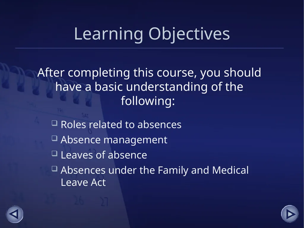 Absence Management for Supervisors An online - slide 4 of 38