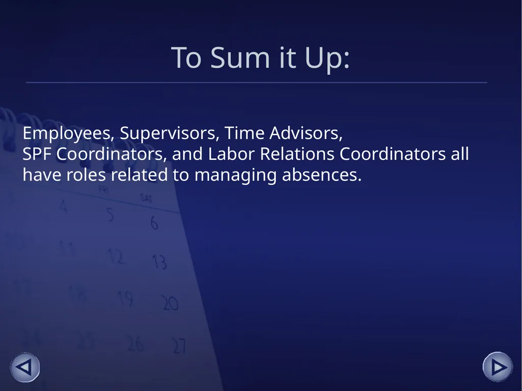 Absence Management for Supervisors An online - slide 12 of 38