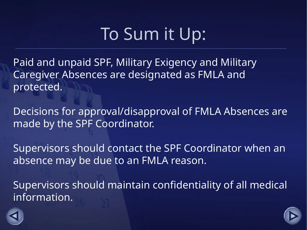 Absence Management for Supervisors An online - slide 36 of 38