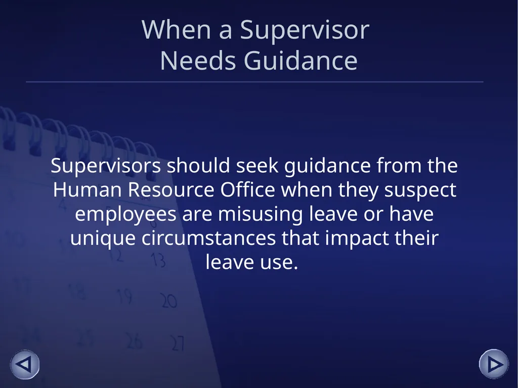 Absence Management for Supervisors An online - slide 24 of 38