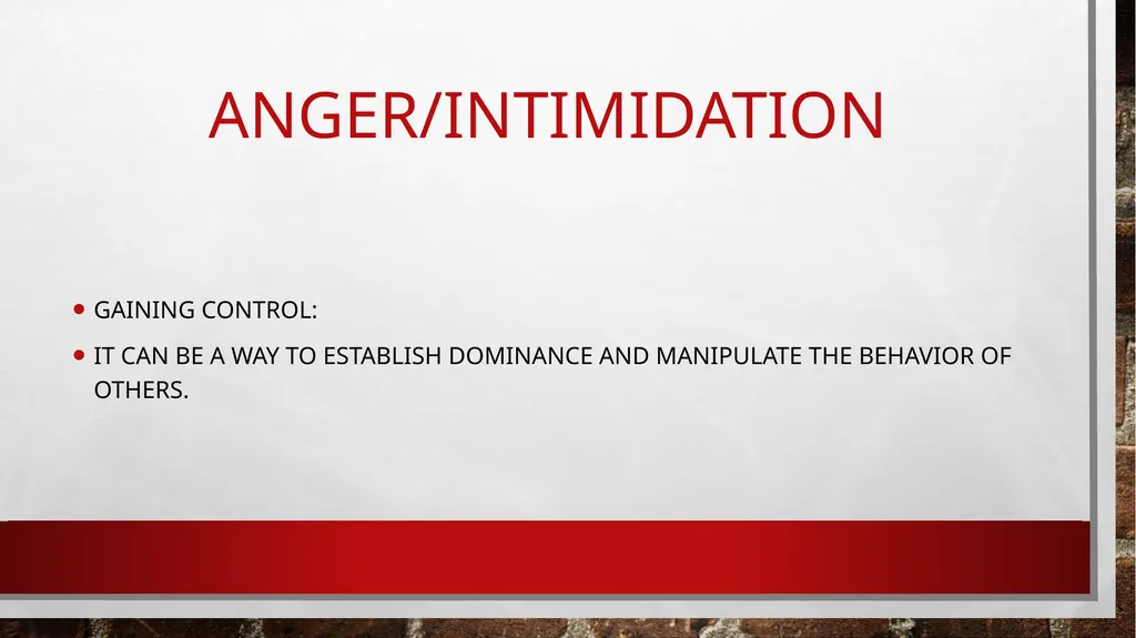 ANGER/INTIMIDATION What is anger? What makes you - slide 11 of 20