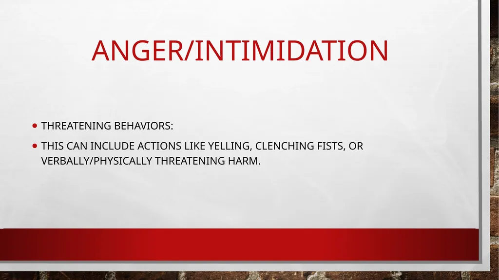 ANGER/INTIMIDATION What is anger? What makes you - slide 5 of 20