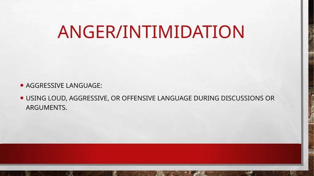 ANGER/INTIMIDATION What is anger? What makes you - slide 6 of 20