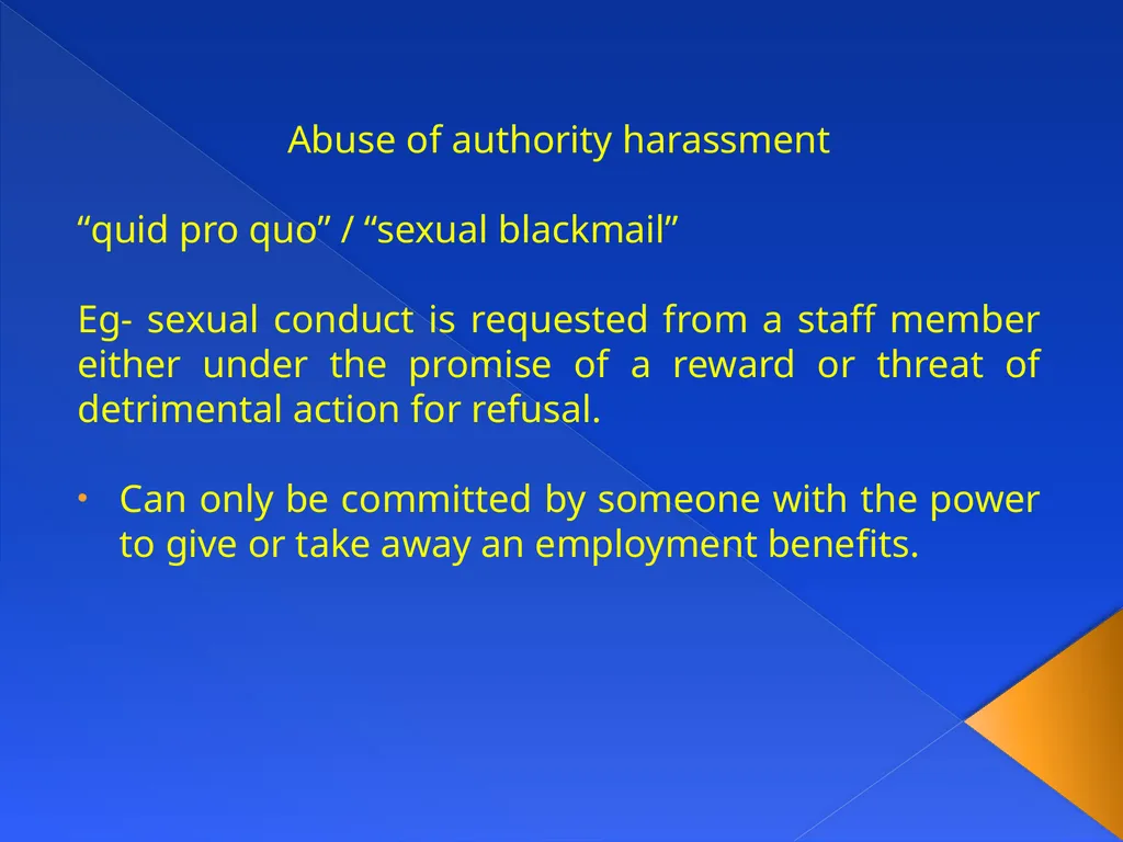 ANTI-HARASSMENT GUIDELINES Aim: What constitutes - slide 7 of 18