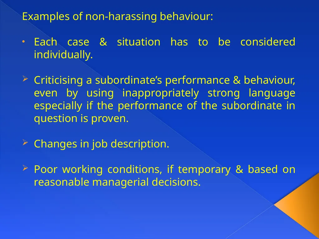 ANTI-HARASSMENT GUIDELINES Aim: What constitutes - slide 15 of 18