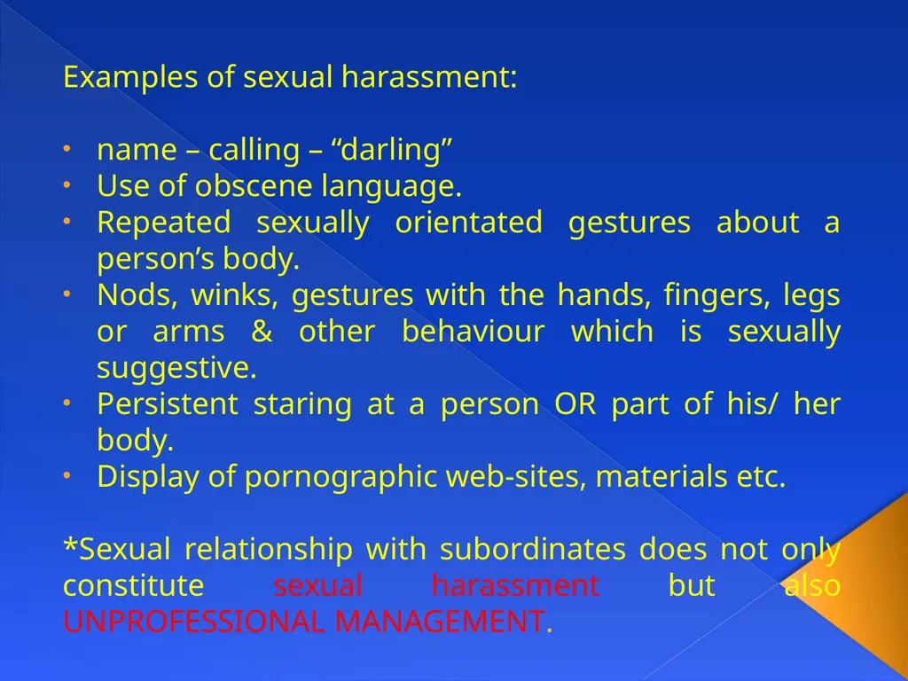 ANTI-HARASSMENT GUIDELINES Aim: What constitutes - slide 10 of 18
