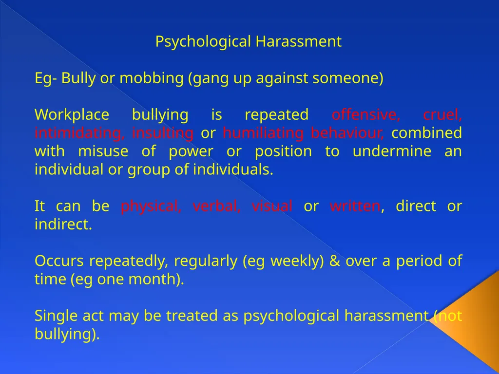 ANTI-HARASSMENT GUIDELINES Aim: What constitutes - slide 11 of 18