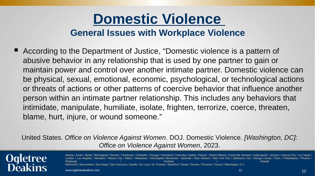 Workplace Violence ACC Presentation . - slide 12 of 29