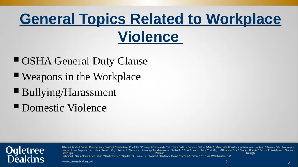 Workplace Violence ACC Presentation . - slide 6 of 29