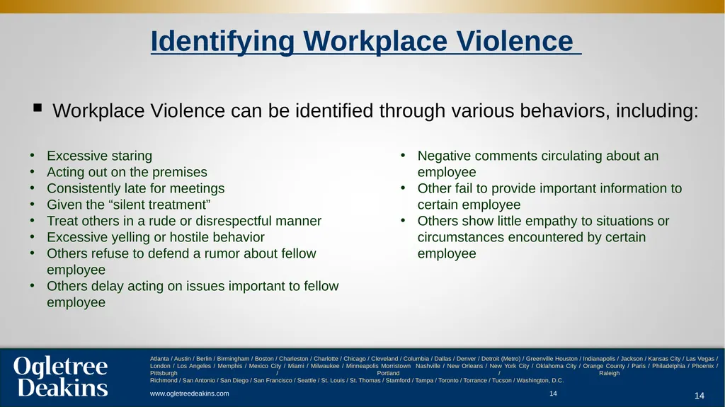 Workplace Violence ACC Presentation . - slide 14 of 29