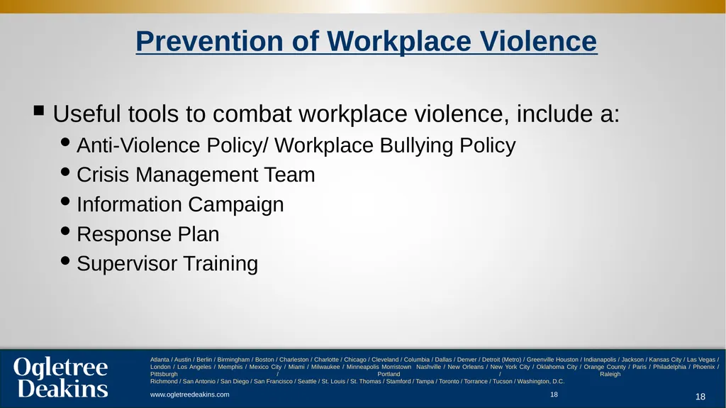 Workplace Violence ACC Presentation . - slide 18 of 29