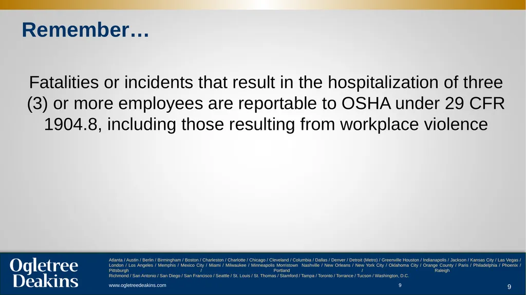 Workplace Violence ACC Presentation . - slide 9 of 29
