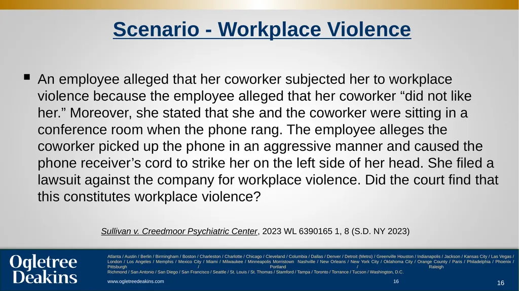 Workplace Violence ACC Presentation . - slide 16 of 29