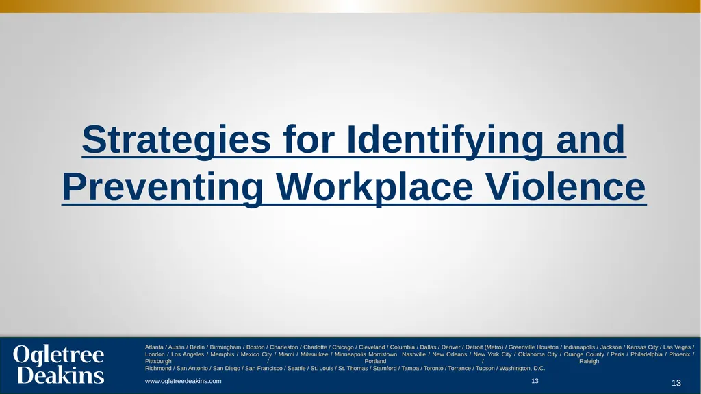 Workplace Violence ACC Presentation . - slide 13 of 29
