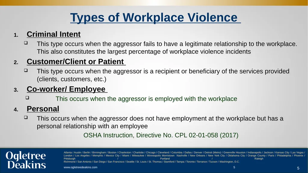 Workplace Violence ACC Presentation . - slide 5 of 29