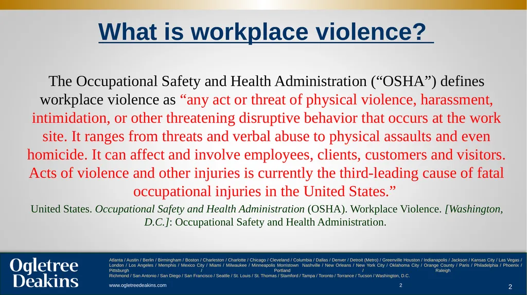 Workplace Violence ACC Presentation . - slide 2 of 29