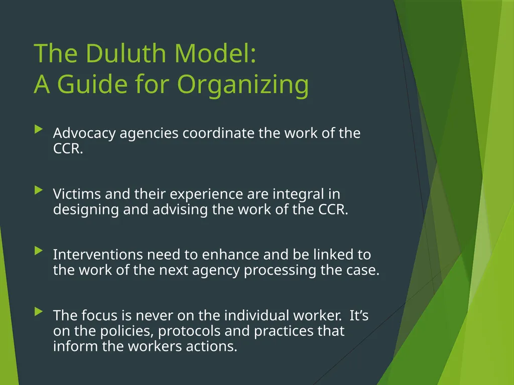 The Duluth Model, Coordinated Community Response - slide 8 of 31