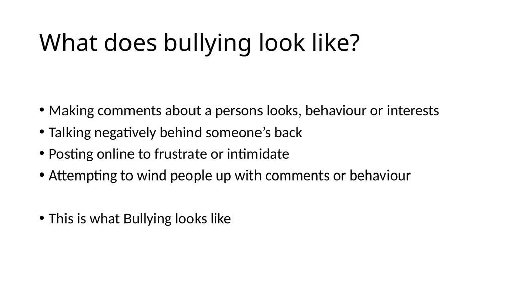 What does bullying look like? Making comments - slide 3 of 7