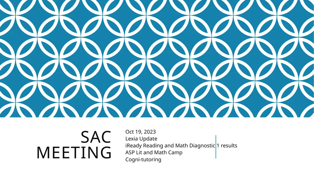 SAC Meeting Oct 19, 2023 Lexia Update iReady
