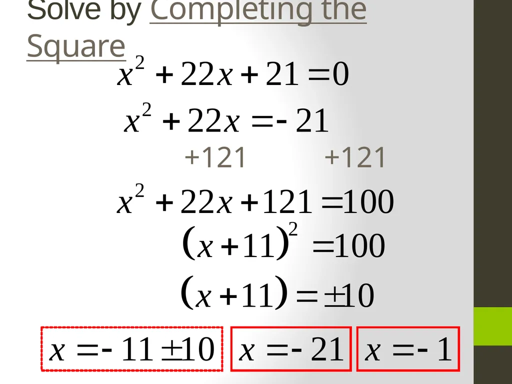 2.4 Completing the Square Objective: To complete a - slide 8 of 15