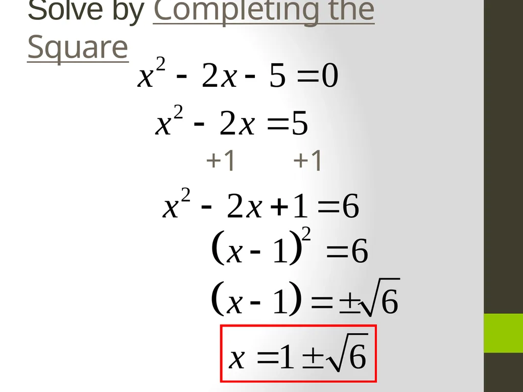 2.4 Completing the Square Objective: To complete a - slide 9 of 15