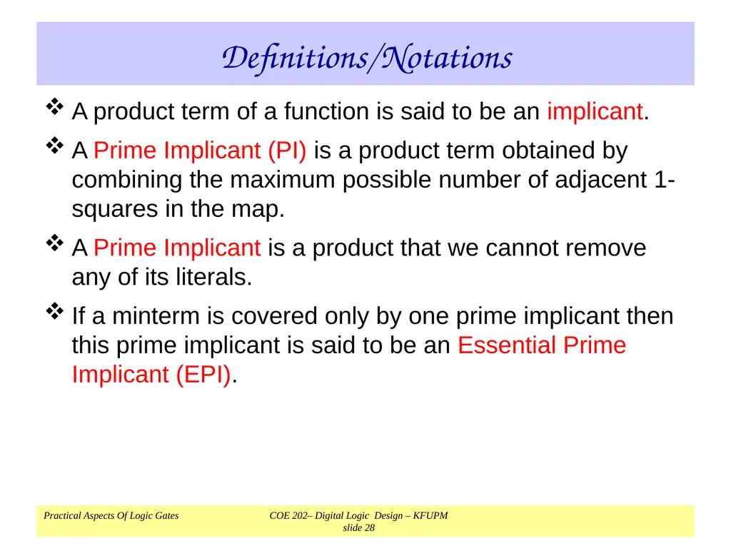 K-Map Simplification COE 202 Digital Logic Design - slide 28 of 46