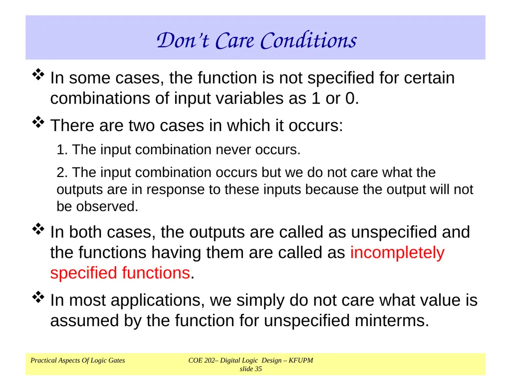 K-Map Simplification COE 202 Digital Logic Design - slide 35 of 46