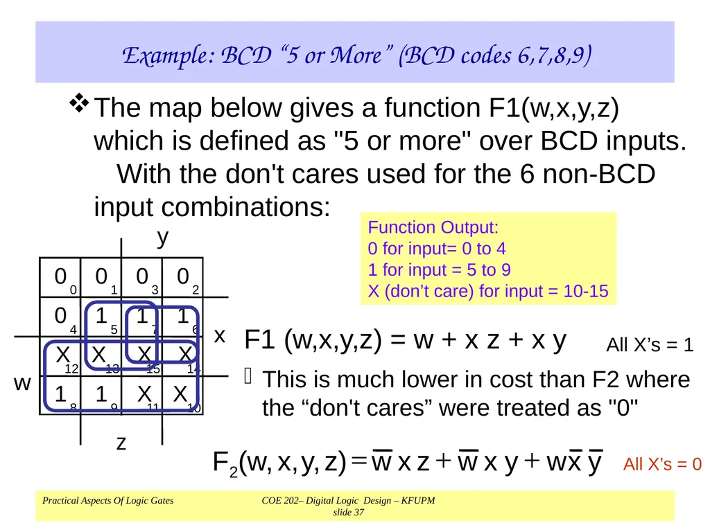K-Map Simplification COE 202 Digital Logic Design - slide 37 of 46