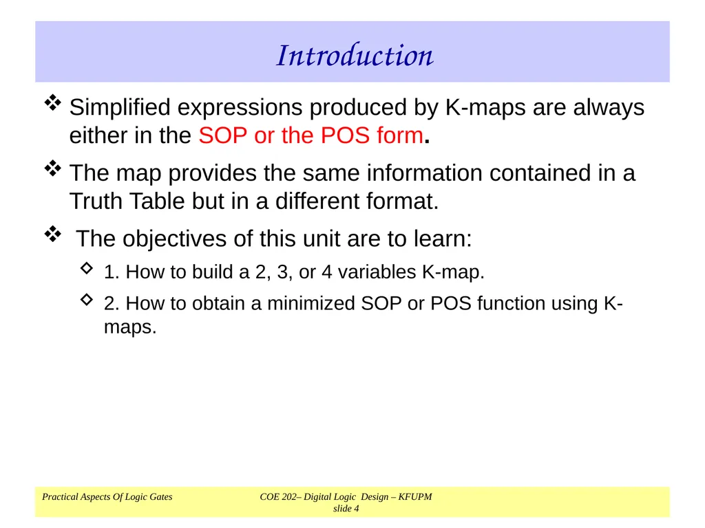 K-Map Simplification COE 202 Digital Logic Design - slide 4 of 46