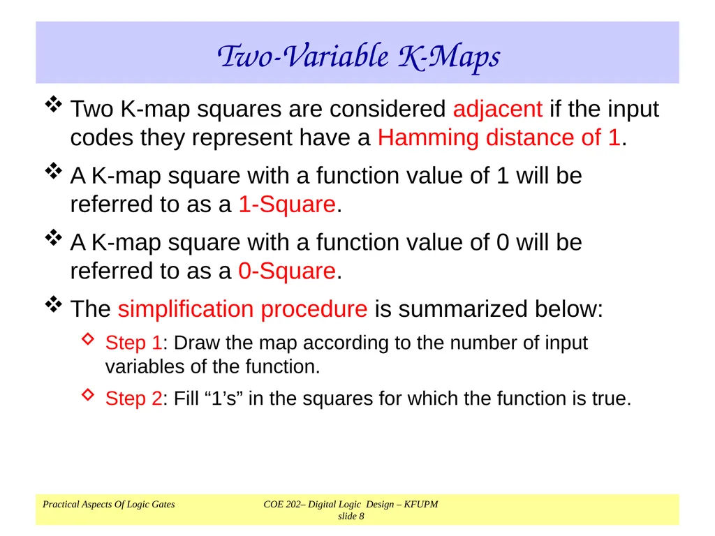 K-Map Simplification COE 202 Digital Logic Design - slide 8 of 46