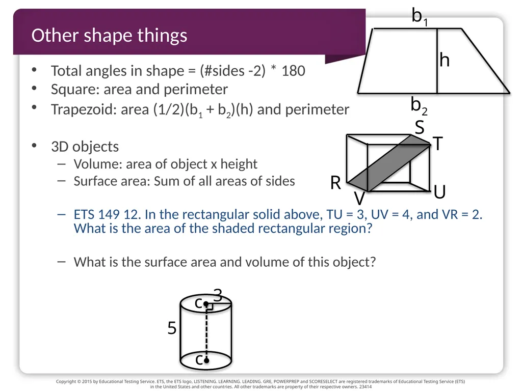 GRE TEST prep Geometry Beth Bowman, Ph.D. VSSA GRE - slide 9 of 15