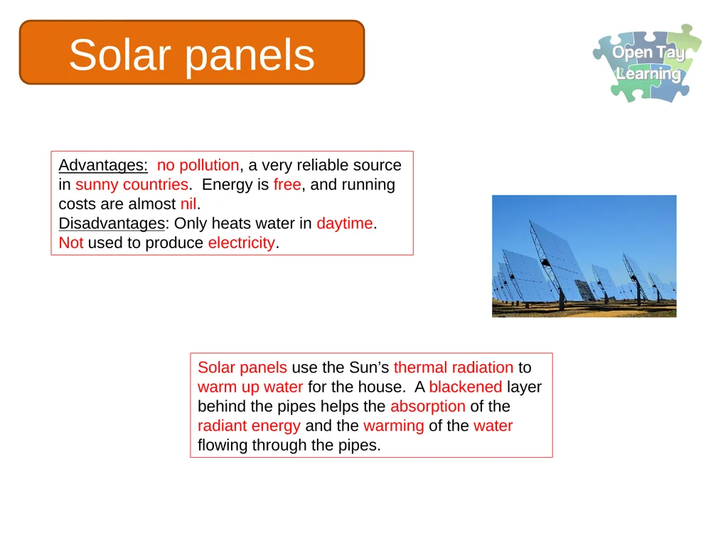 Electricity Renewable energy sources Learning - slide 17 of 18